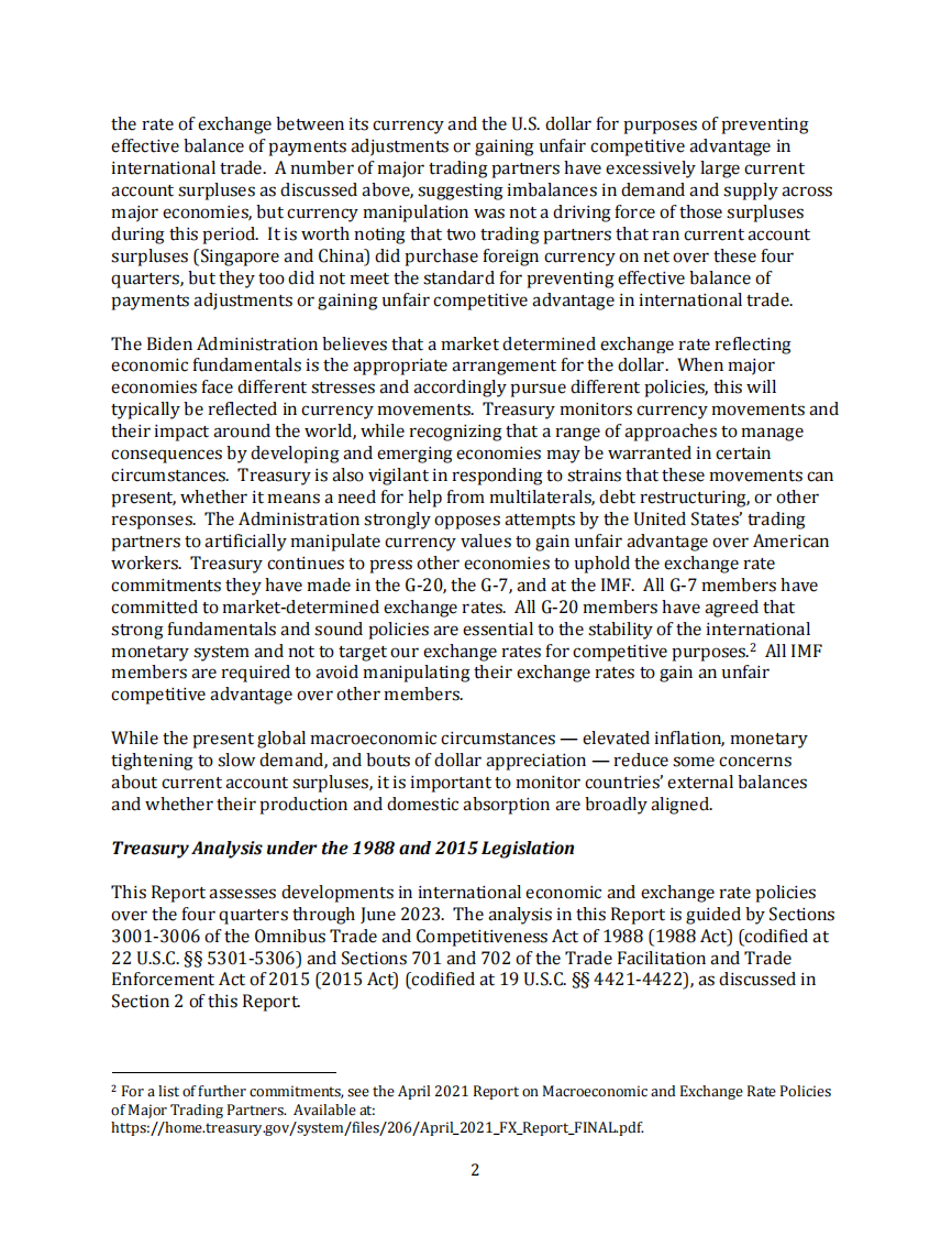 美国财政部-美国主要贸易伙伴宏观经济和外汇政策报告（英）-2023.11-47页.pdf 第4页