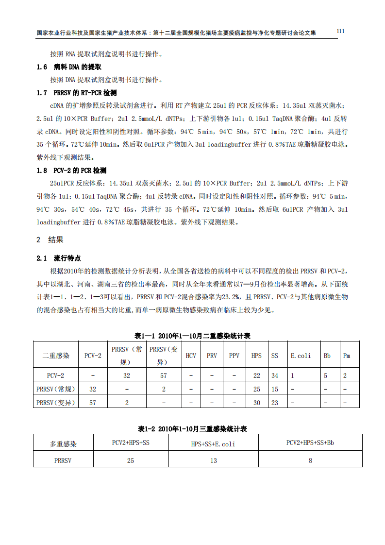 临床猪繁殖与呼吸综合征与猪2型圆环病混合感染的诊断分析.pdf 第2页