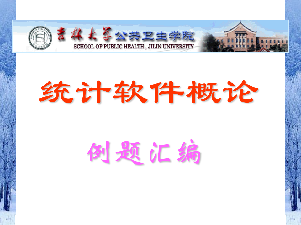 统计软件概论例题汇编.ppt 第1页