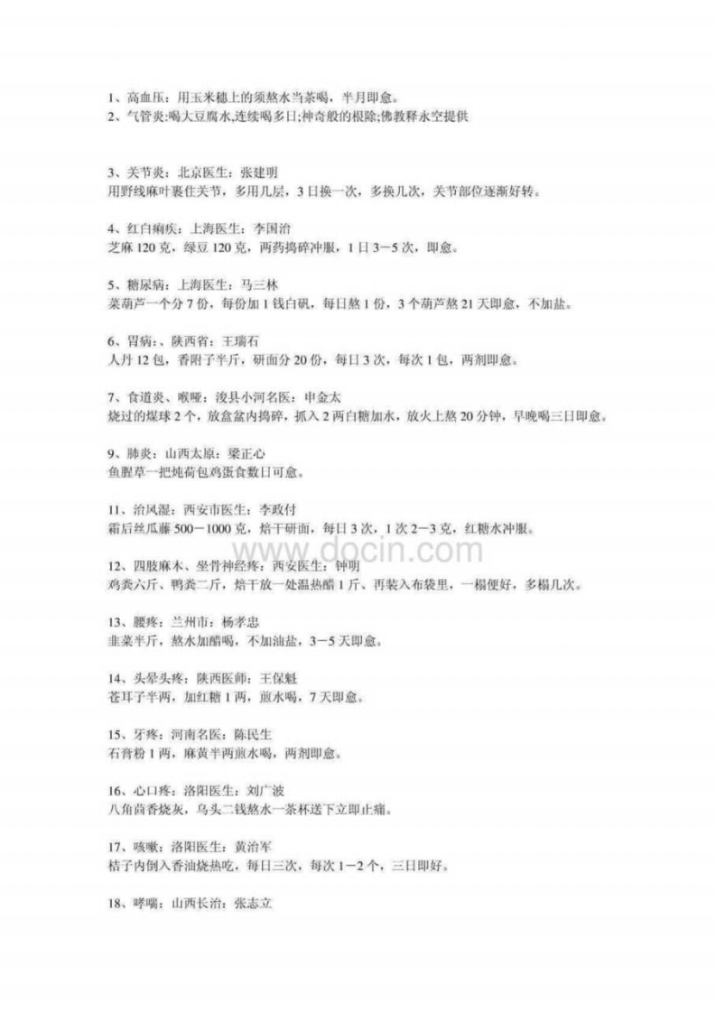 现代人常见疾病的偏方（整理）.pdf 第1页