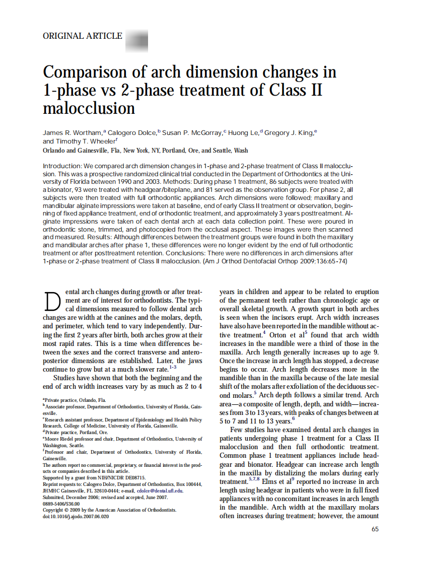 Wortham_Comparison-of-arch-dimension-changes-in-1-phase-vs-2-phase-treatment-of-Class-II-malocclusion_2009.pdf 第1页