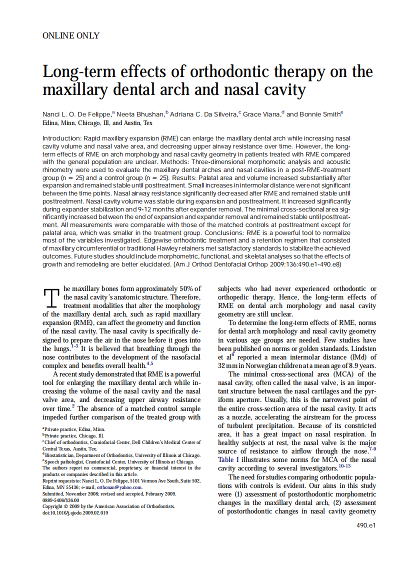 De-Felippe_2009_American-Journal-of-Orthodontics-and-Dentofacial-Orthopedics_1.pdf 第1页