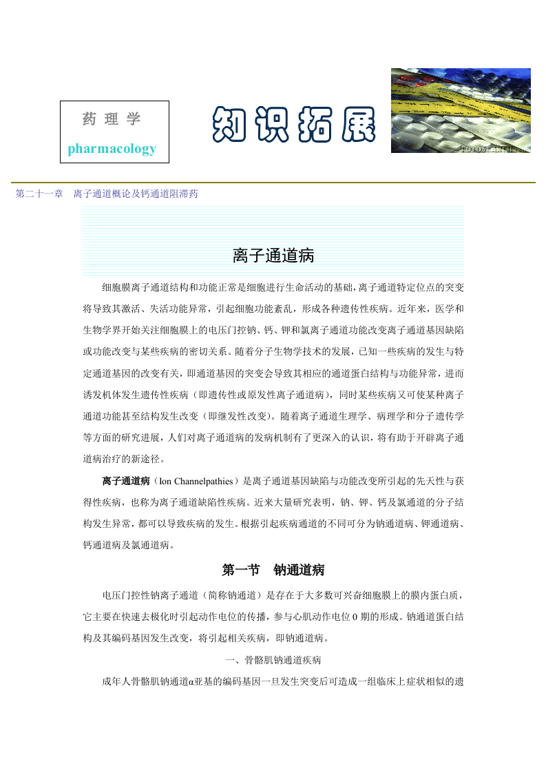 第二十一章  离子通道概论及钙通道阻滞药.doc 第1页