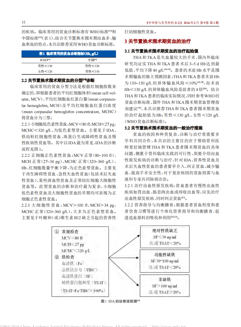 中国髋、膝关节置换术加速康复—围术期贫血诊治专家共识.pdf 第3页