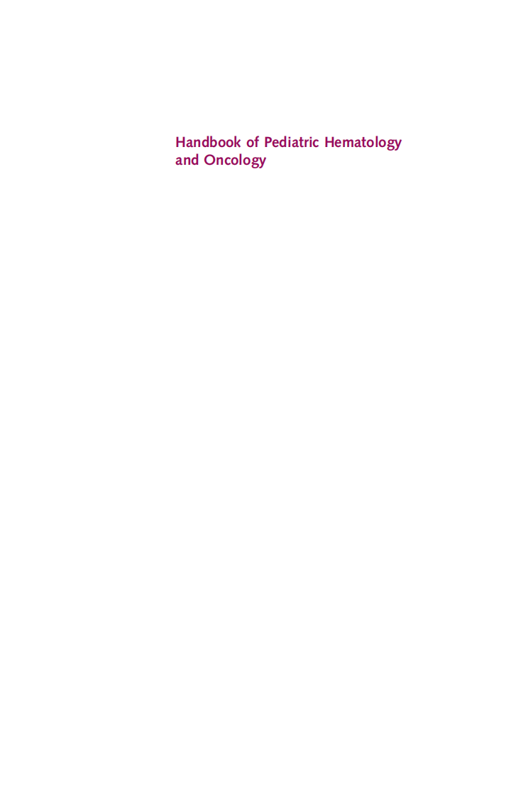 血液学与肿瘤学手册（2012高清英文版）Handbook of Pediatric Hematology and Oncology.pdf 第1页
