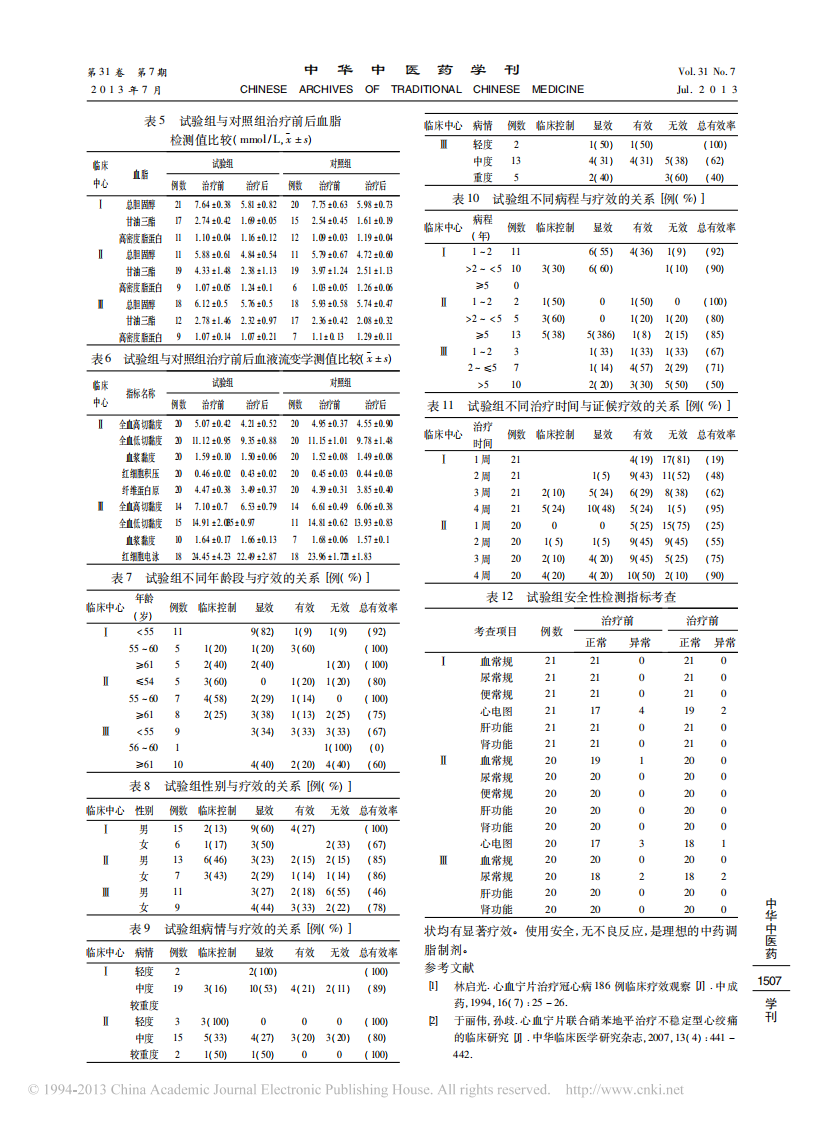 心血宁片治疗气滞血瘀证原发性高脂血症的临床研究_唐震.pdf 第3页