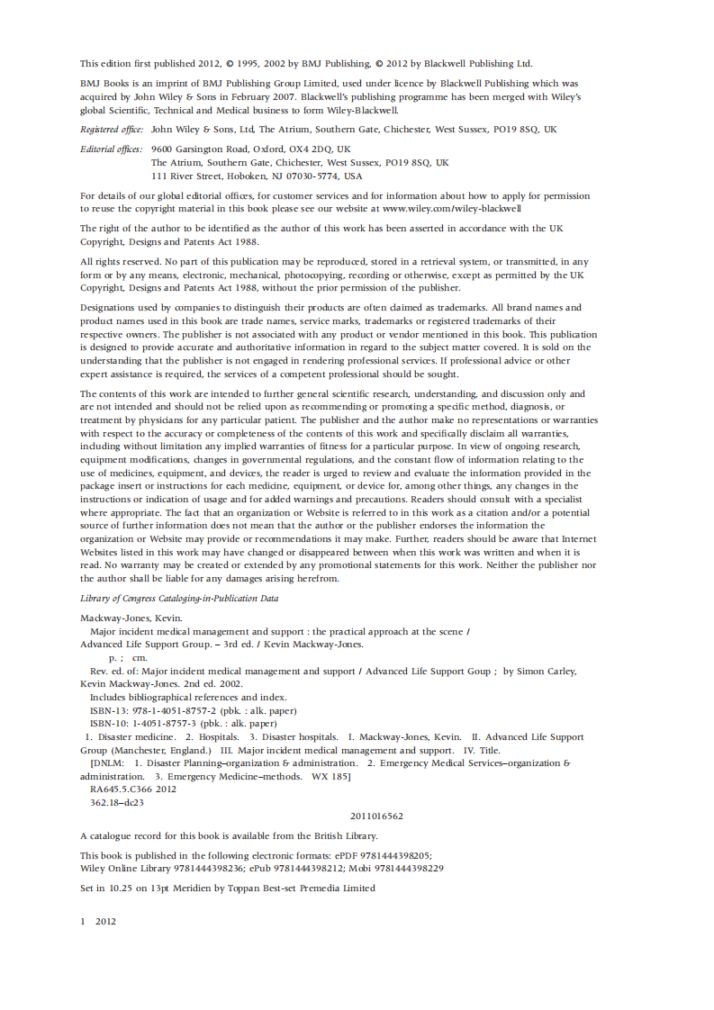 重大事故医疗现场处理技术（2012高清英文版）Major Incident Medical Management and Support.pdf 第3页