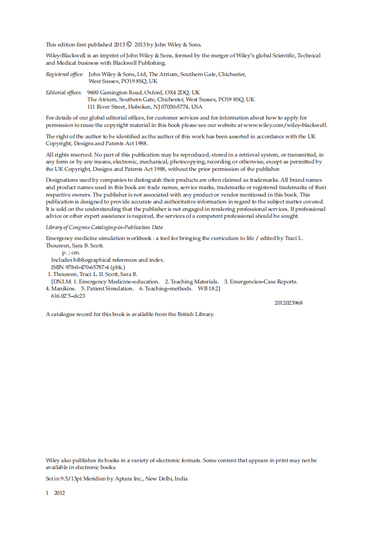 急诊医学模拟练习（2012高清英文版）Emergency Medicine Simulation Workbook.pdf 第4页