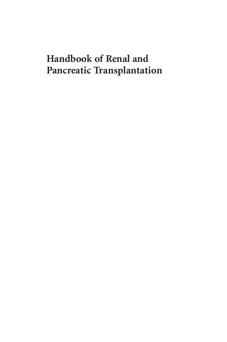 肾和胰腺移植手册（2012高清英文版）Handbook of Renal and Pancreatic Transplantation.pdf 第1页