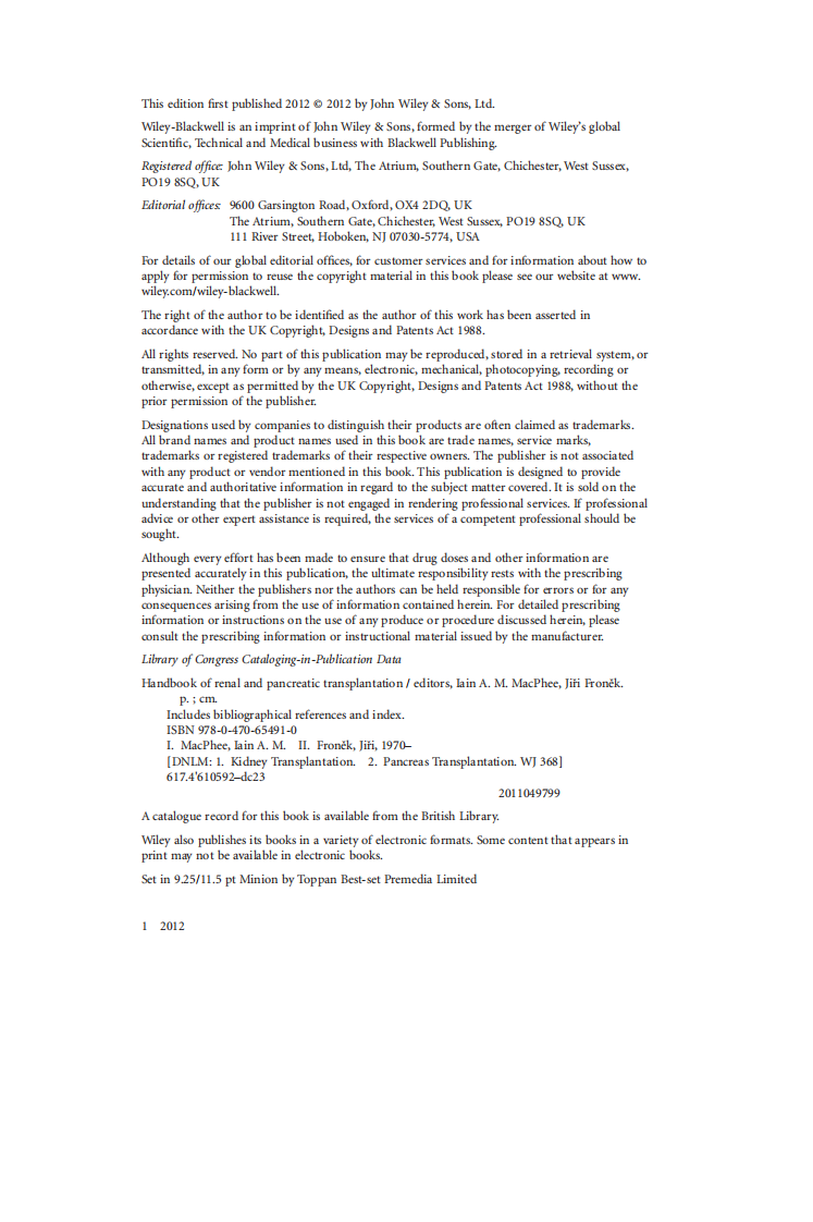 肾和胰腺移植手册（2012高清英文版）Handbook of Renal and Pancreatic Transplantation.pdf 第4页