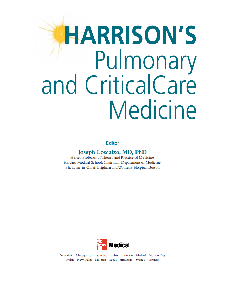 哈里森呼吸病学与危重症医学（2010高清英文版）Harrison's+Pulmonary+And+Critical+Care+Medicine.pdf 第4页