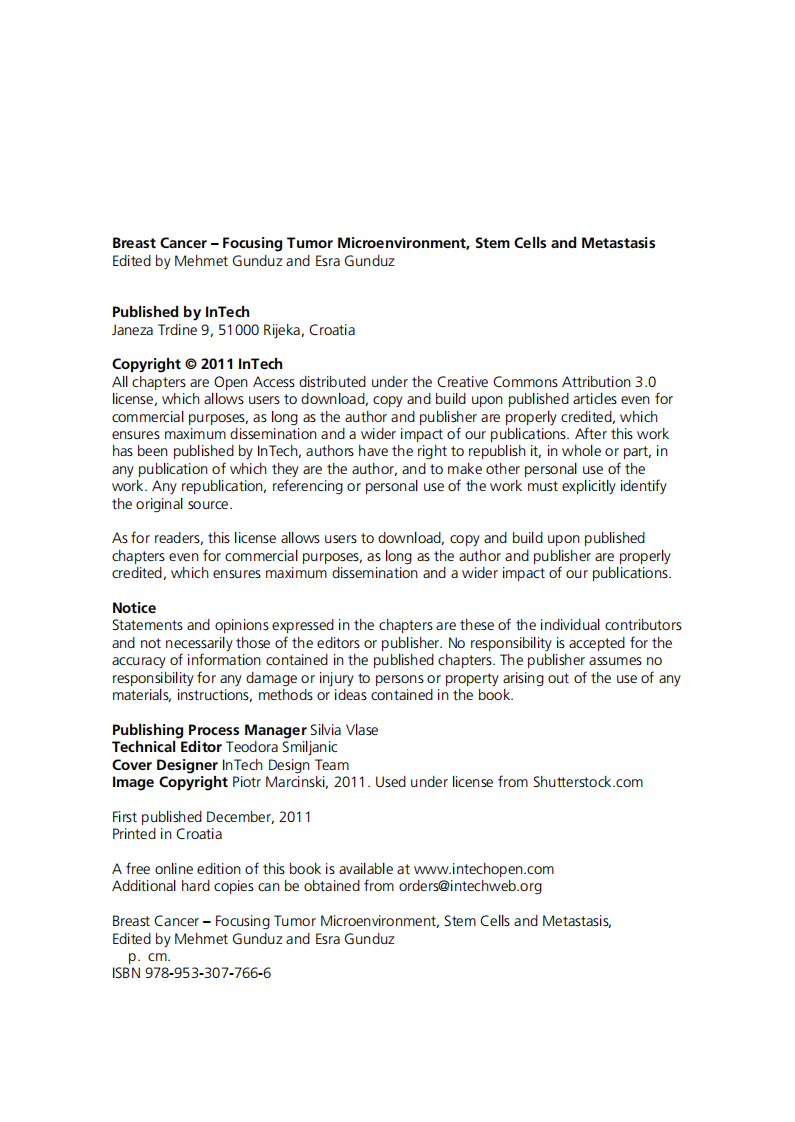 乳腺癌聚焦肿瘤微环境，干细胞与肿瘤转移（2011高清英文版）Breast Cancer Focusing Tumor Microenvironment, Stem cells and Metastasis.pdf 第3页