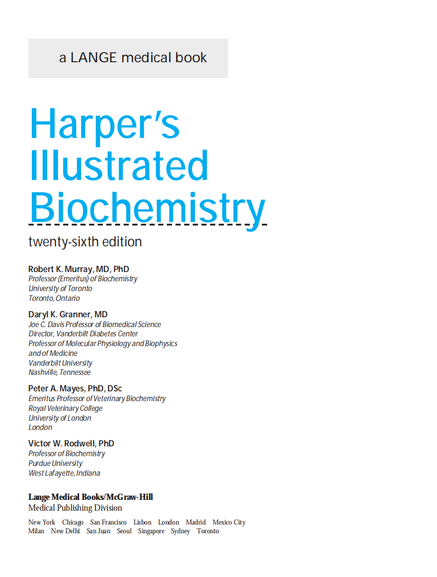 [哈玻图解生物化学].Harper'S.Illustrated.Biochemistry.26th.pdf 第2页