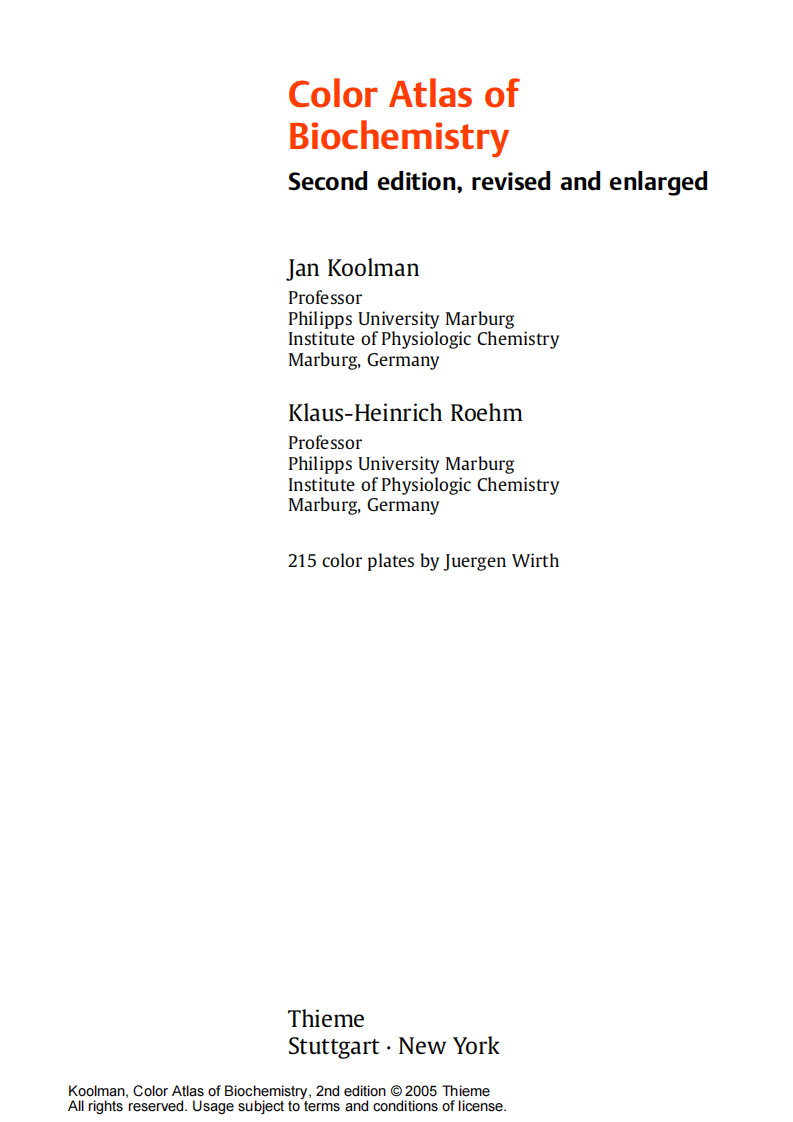生物化学Color.Atlas.of.Biochemistry,.2nd.Ed.(J.Koolman,.K.-H.Roehm)(Thieme,2005).pdf 第2页